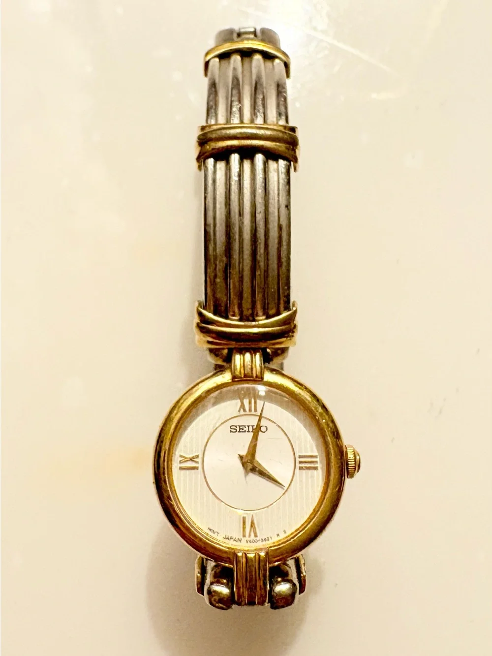 Vintage Seiko Women's Dress Two Tone Bracelet Analog Quartz Silver Dial